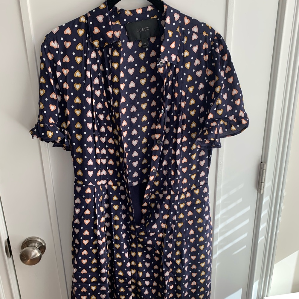 Navy heart Jcrew dress, never worn